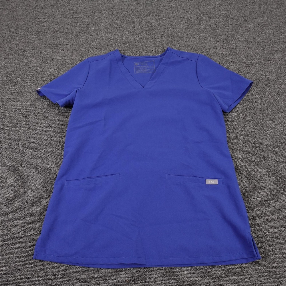 FIGS Scrub Top Womens XS Blue V-Neck Casma Technical Collection Medical Uniform
